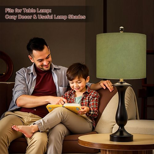 Lampshades Lamp Shades set of 2 Khaki Green Olive Grunge Texture Vignette Matte Dirty Lamp Shades for Table Lamps Floor Lamps Pendant Light Shade Drum Lampshades Boho Light Cover