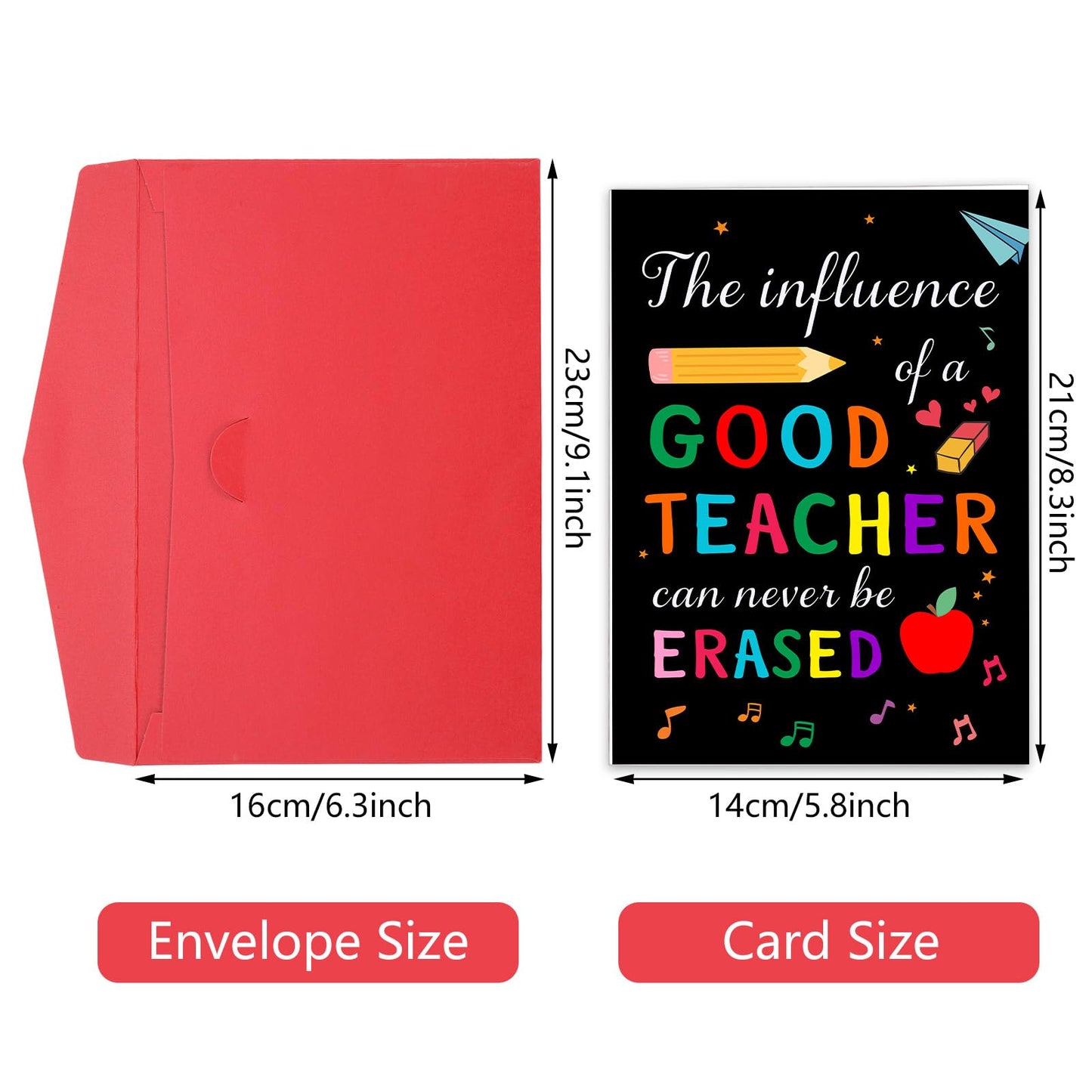 Thank You Teacher Card, Teachers Day Appreciation Cards for Teacher Appreciation High School College Preschool Teachers Gifts Teacher's Day End of Year Back to School First Day of School Cards Bulk