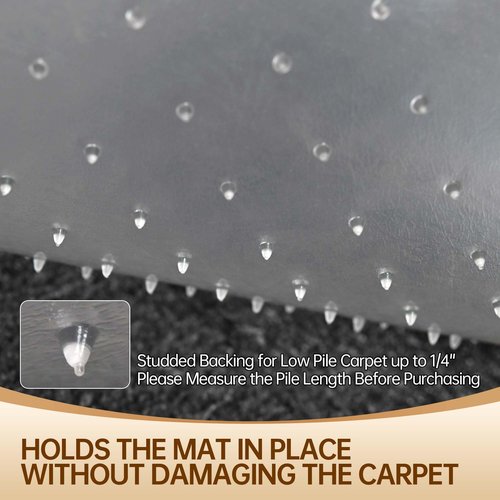 Amyracel Large Office Chair Mat for Low Pile Carpet - 36" x 60" Clear Computer Desk Mat for Home & Offices, Easy Glide Plastic Floor Mat for Office Chair On Carpet