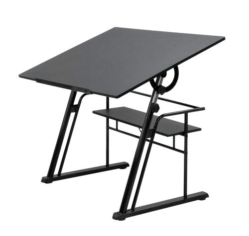 Studio Designs Zenith Height Adjustable Drafting Table with Shelf in Black