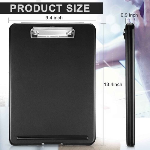 Epakh 18 Pcs Clipboard with Storage Bulks Plastic Storage Foldable Nursing Clipboard with Low Profile Clip for Student Teacher Nurse Employee, 9.5 x 13.5 Inch