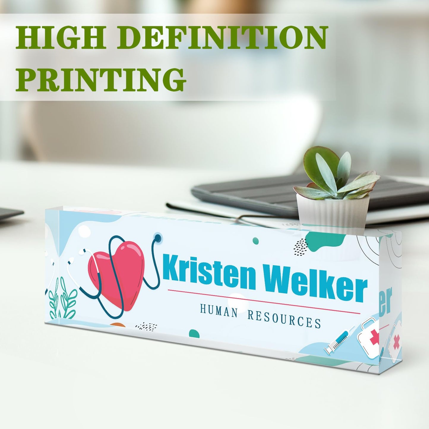 Gowellly Office Desk Name Plate Personalized - Custom Nurses Week Gifts Bulk 2025 - Nurse Appreciation Gifts - Nurse Practitioner Gifts for Women (Nurse Gifts)