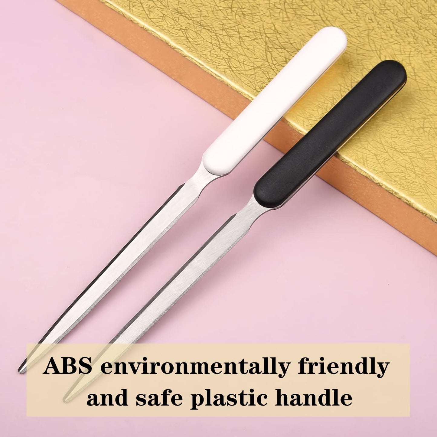 Skiennix Stainless Steel Letter Opener - Portable Plastic Handle Tool for Home & Office | 2 Pcs