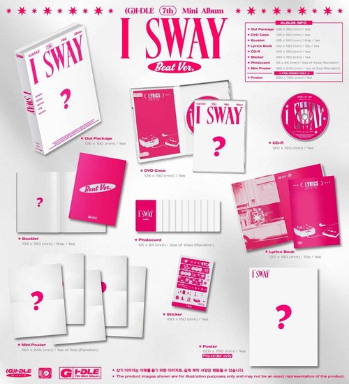 GI-DLE (G) I-DLE GIDLE I SWAY 7th Mini Album+Tracking (4 Version(3 Standrad+1 Random Special))