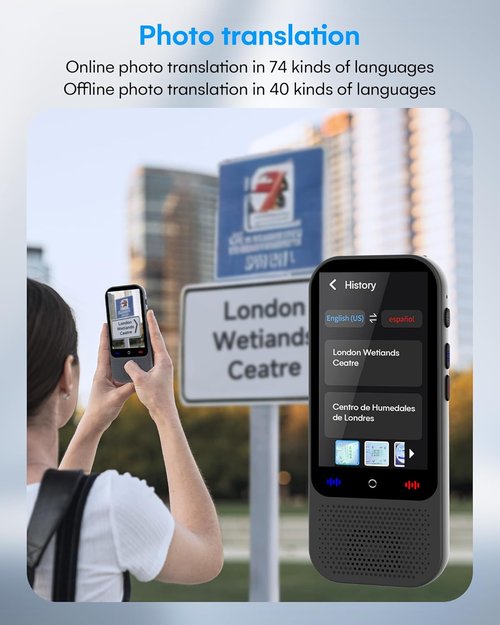 S80 Pro Language Translator Device - AI-Powered, Real-Time Translation | Compact & Portable