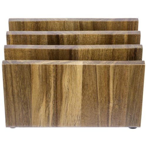 MyGift 3 Slot Premium Acacia Solid Wood Mail Holder, Entryway Countertop Letter Organizer, Office Desktop File Sorter, Bill Divider, Envelope Storage Bin