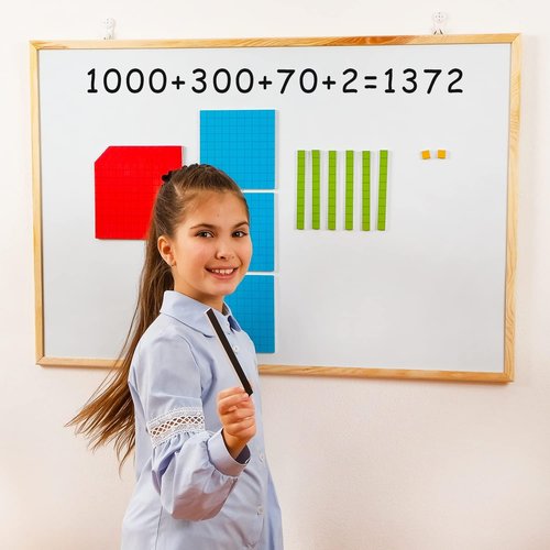 Simply Magic 131 PCS Jumbo Magnetic Base Ten Blocks - Engaging Math Manipulatives for K-3 Learning