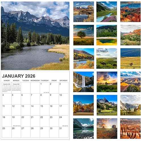 2026 Calendar for Wall, National Parks Calendar 2026 from January 2026 - June 2027, 12" x 24" Opened 18 Months Calendar, Full Page Months Thick & Sturdy Paper for Gift Perfect Organizing & Planning