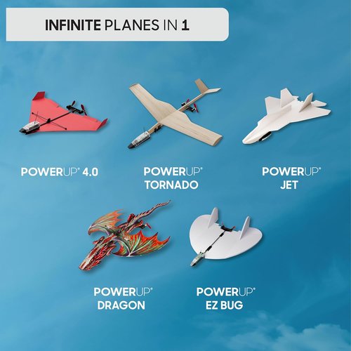 POWERUP 4.0 Smartphone Controlled Paper Airplane Kit - Easy to Fly with Autopilot & Gyro Stabilizer