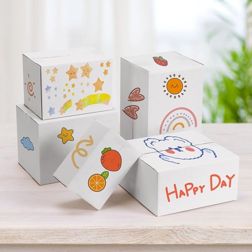 Shipping Boxes - White 40 Pack 7x5x5 Inch Corrugated Cardboard Boxes for Small Business Packaging