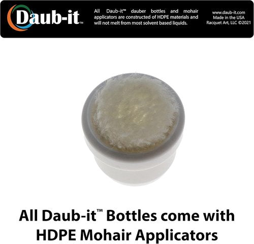 Racquet Art Daub-It Empty Bottles with Applicators - 8 Oz Mohair Dauber - 2 Pack for Precision Application