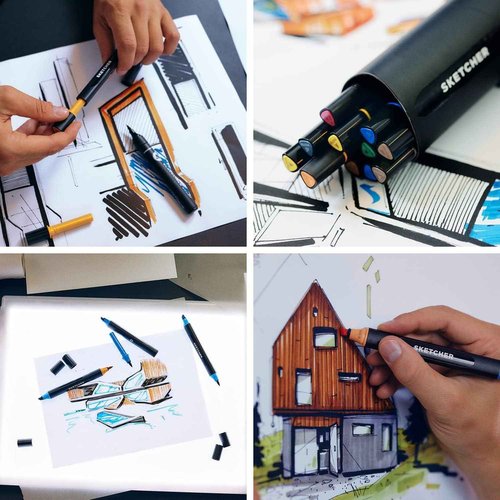 MOLOTOW™ Dual-Tip Sketcher Set 12-Marker Set, Main Kit 1