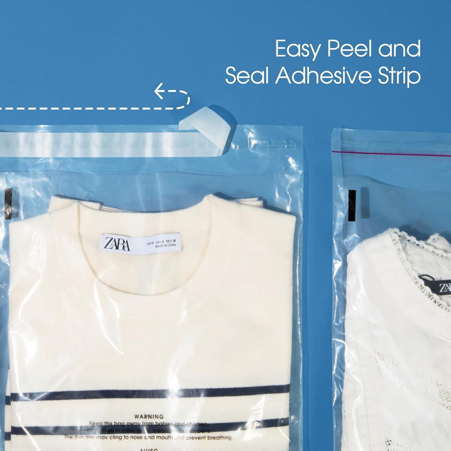 Spartan Industrial - Self-Seal Clear Poly Bags (6" X 9", 1000 Count) | Durable with Suffocation Warning