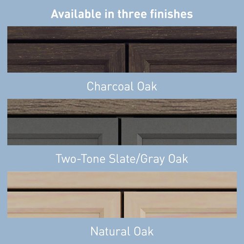 Realspace® Koru 60"W Hutch For Koru L-Shaped Or Straight Computer Desks, Two-Tone Slate/Gray Oak