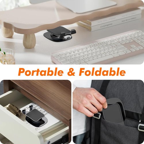 Cell Phone Stand - Adjustable 360° Rotating Desktop Holder for iPhone 17/16/15/14/13/12/11 Pro - Black