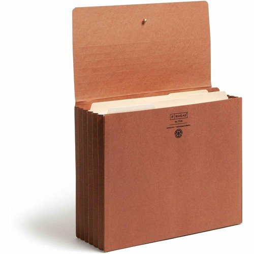 Smead End Tab Wallet, 5-1/4" Expansion, Flap and Cord Closure, Letter Size, Redrope, 10 per Box (71144)