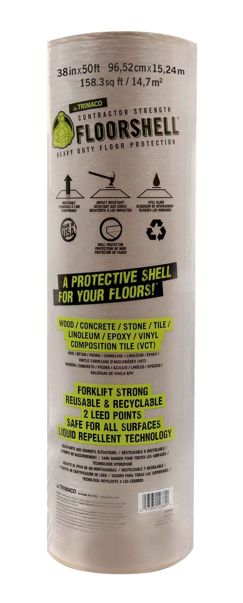 Trimaco 12385 FloorShell Heavy-Duty Floor and Surface Protector, 38-Inch x 50-Feet