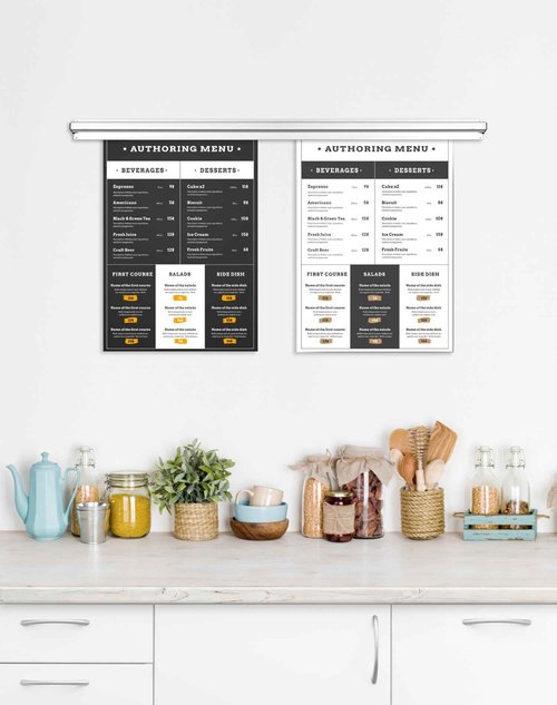 QWORK 48" Order Holder Slide Check Rack Rail, 2 Pack Big Desk Receipt Holder, Aluminium Display Rail Check Rack Receipt Ticket Bill Clip for Restaurant Office Hotel