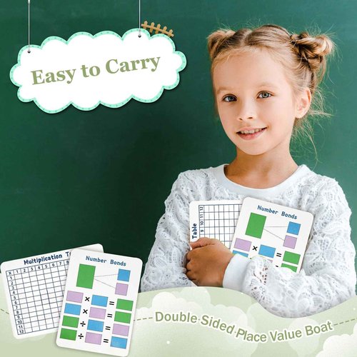LAIAMER 24 Set Multiplication Chart WhiteBoard, 9" x 12" Double Sided Dry Erase Multiplication Flash Cards Times Table Chart Math Manipulatives for Kids Students 1st/2nd/3rd/4th Grade Home Supplies