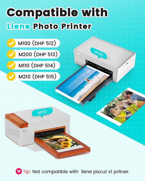 Liene Photo Printer Paper - 4x6" 160 Sheets Compatible with M100/M200/M110/M210 | Waterproof & Smudge Proof