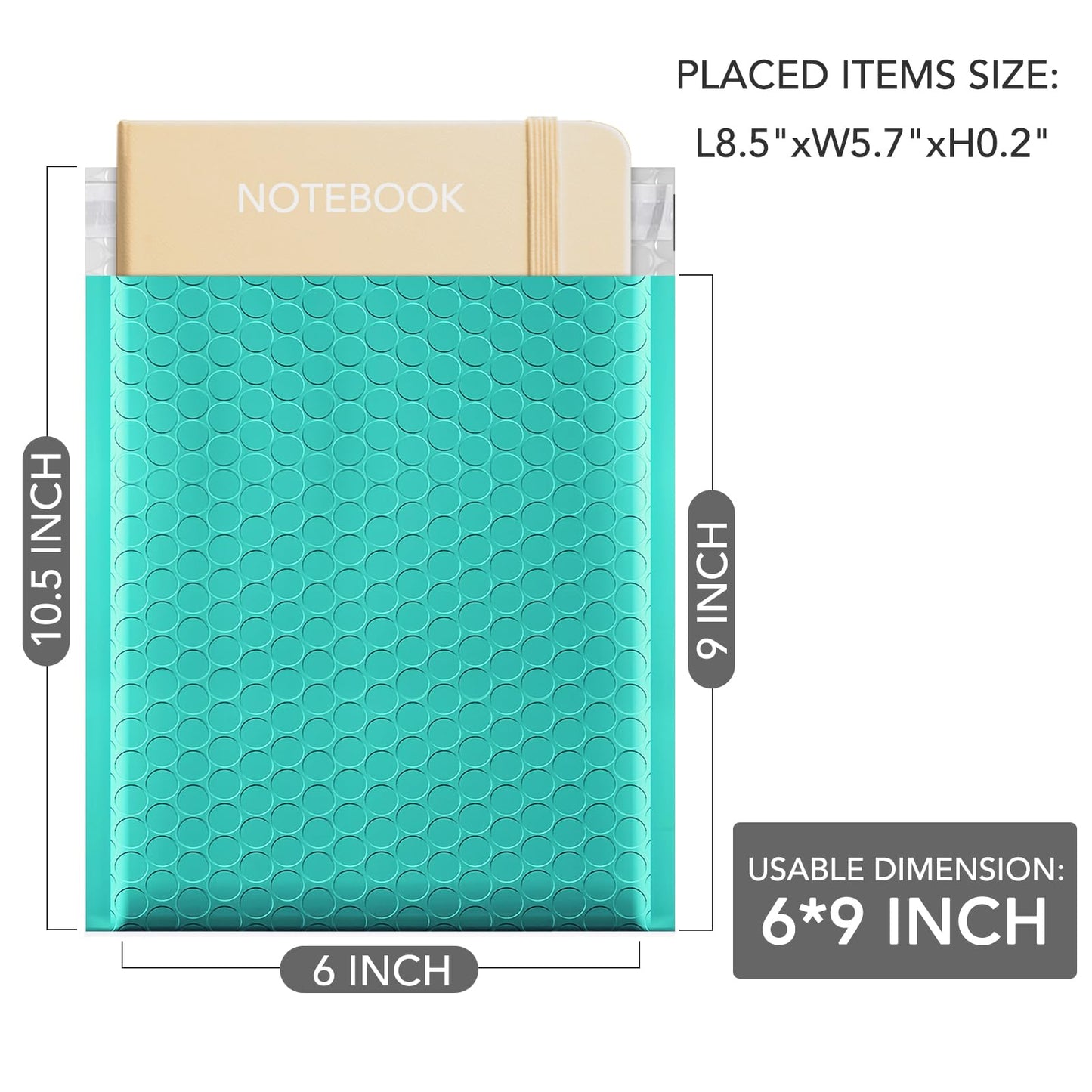 GSSUSA Teal Bubble Mailers 6x10 Small Padded Envelopes 9600 Pack,Strong Adhesion Shipping Mailer Self-Seal Bubble Envelopes for Small Business