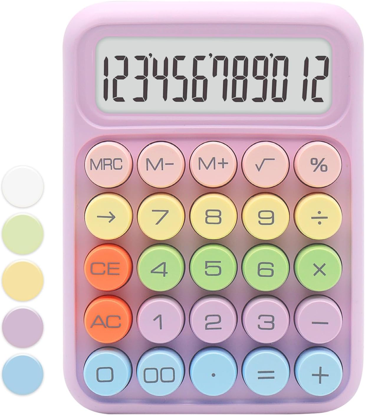 Skiennix Purple Calculator - Cute 12-Digit Display with Big Buttons | Essential Office Supplies