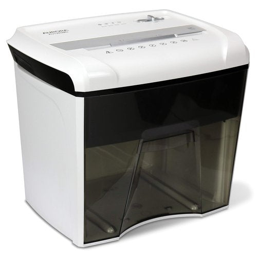Aurora AU1285MD Compact Desktop-Style High Security 12-Sheet Micro-Cut Paper and CD/Credit Card/Junk Mail Pullout Basket Shredder, White/Black