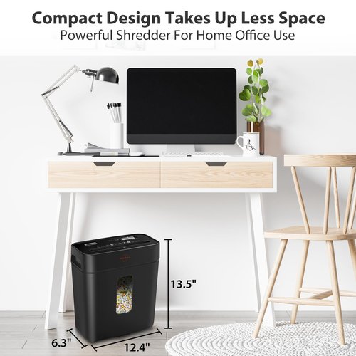 VidaTeco Shredder for Home Use 8-Sheet Cross-Cut Paper Shredder with P-4 Higher Security,Shred Card/Clip/Staple,Small Document Shredding Machine for Home Office Heavy Duty with Jam Proof,3.04-Gal Bin