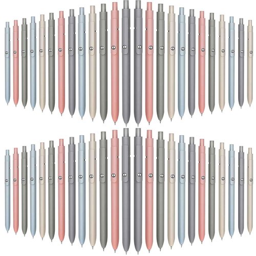 Sherr 50 Pcs Black Gel Ink Pens Bulk Retractable Ballpoint Pen Quick Dry 0.5mm Fine Point Smooth Writing Instrume Back to Shcool Gift for Student Classroom Coworker Teacher Staff Writing, 5 Colors