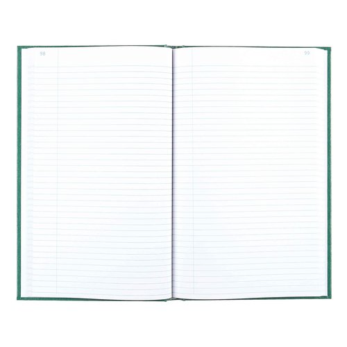 National Emerald Series Record Book, Canvas Hard Cover, Perfect Binding, 12.125" x 7.5", 500 Numbered Pages, Green (56151)