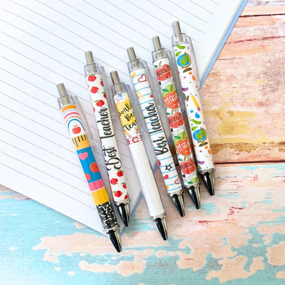 12PC Teacher Pen | Fun Cute Funny Cool Best Pens for Men Women Set Pack Teach Love Inspire School Preschool Appreciation Gifts Supplies in Bulk Office Supply Thoughtful Professor of the Year