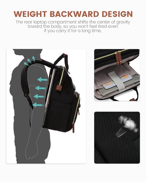 LOVEVOOK Laptop Backpack for Women, 15.6'' Waterproof Nurse Bag Teacher Work Backpack Purse for Women, Travel Computer Backpack for College Office Business Ladies