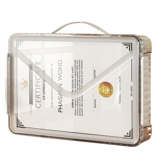 SAYEEC Clear File Storage Box Portable Project Case with Handle Plastic Storage Container with Lid Stackable Flat Storage Bin Document Magazine Protector Organizer for A4 Paper Photo Craft Scrapbook