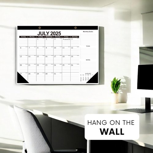 Wall Calendar 2025-2026 with Julian Date,Desk Calendar Wall Calendar from July 2025 to December 2026,18 Months Calendar 17"×12" Thick Paper for Office School Home