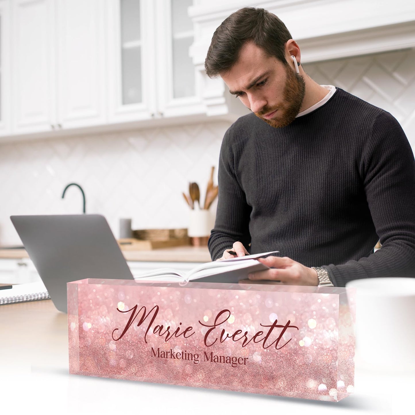 Desk Name Plate Personalized, Custom Name Plate for Office Desk Decor for Women & Men, Custom Office Gifts Employee Appreciation Gifts for Boss, Manager, Nurse, Lawyer, Teacher
