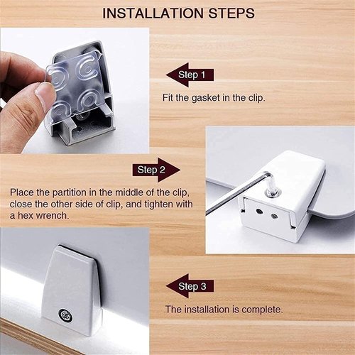 4PCS Desk Dividers Office Partitions, Privacy Desk Panel Protective, Frosted Acrylic Plexiglass Shield with Clamps for Offices Schools Call Centers - 23.6”L X15.8”W
