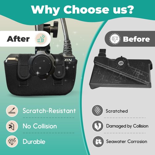 Travel Transducer Cover for Garmin Livescope Plus LVS34, Neoprene Travel Sleeve for On-the-Go Impact Protection & Water Resistance in Boat Hauling and Ice Fishing
