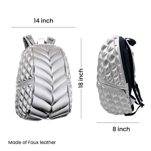 Madpax Scale Hi-Ho Silver Premium Lightweight 15" Laptop functional Durable Stylish Backpack Carry On Unisex Casual Travel Commuter Bag for Men & Women