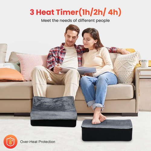 Beleduc Ergonomic Under Desk Foot Rest with Heat,Vibration Massage, Heated Foot Rest for Under Desk at Work, Foot stools for Under Office Desk