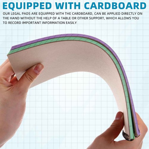 Humyoun 25 Pack Pastel Colored Legal Pads Top Bound Spiral Notebook College Ruled Steno Pads 8.5 x 11, 5 x 8 Inch Hard Cardboard Paper Notepad for Office School (8x11 Inch)