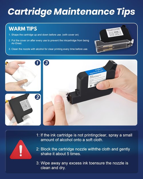 BESTECCT Portable Handheld Inkjet Printer Gun-0.5 Inch Nozzle for Logo/Batch Number/QR Code on Any Surface (Metal,Wood,Glass,Cloth,Carton) with Quick-Drying Ink & Multi-Language Support