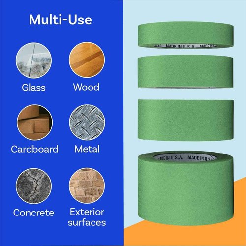 High Tack Green Painters Tape, 2 inch x 60 Yards, Case of 24 Rolls, Made in America, Clean Removal Green Masking Tape, Strong & UV Resistant