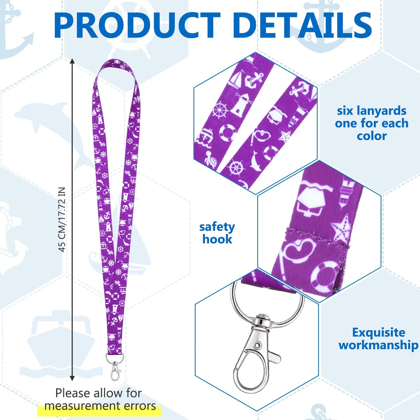 Tudomro 6 Pack Cruise Lanyard for Ship Cards with ID Holder Cruise Essentials Must Haveskey Waterproof Ship Card Holders for Women Men Travel Accessories(Vibrant Style)