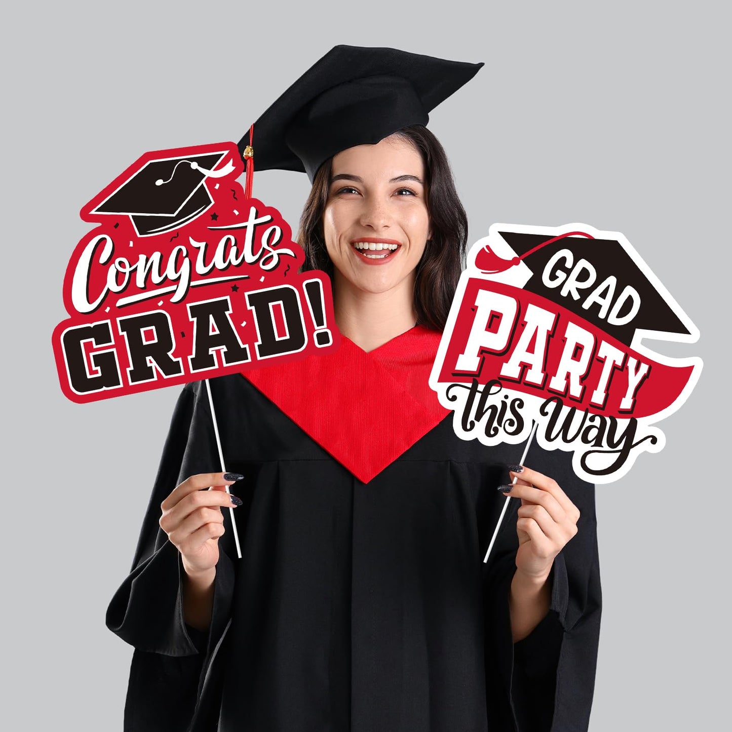 Red Themed Graduation Decorations 2026 - Graduation Yard Signs Class of 2026,Congratulate Graduation yard signs - Graduation Party Supplies for High School & Graduation Party Decorations