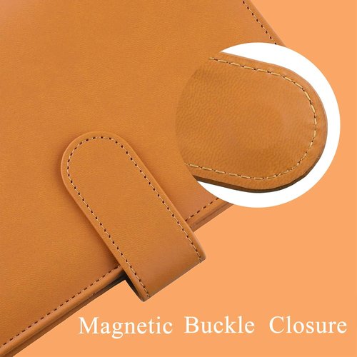 Antner A6 Notebook Binder - Refillable PU Leather Cover with Magnetic Buckle | Dark Yellow