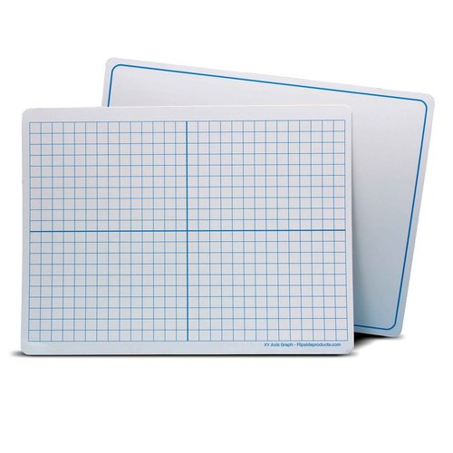 Flipside Products 9" x 12" Two-Sided XY Axis Dry Erase Learning Mat, Flexible, Education Learning, Graph, Economical - 24 Pack