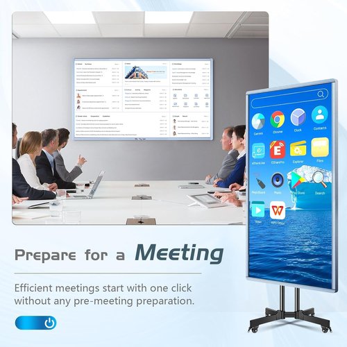 Smart Board, 49" Digital Whiteboard, Electronic Interactive Smartboard for Classroom Office Home, Screen Mirroring from Android & iOS for Presention Annotation Live Streaming (Board Only)