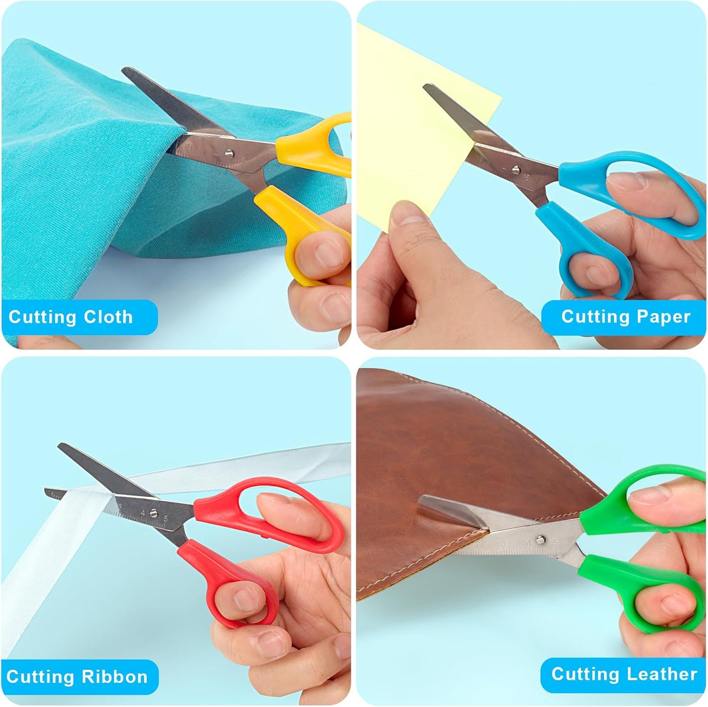 Toidgy 50 Pack Kids Scissors - 5 Inch Blunt Tip Safety Scissors for School & Crafts