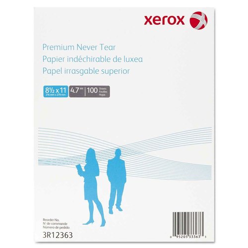 Xerox Polyester Paper 4.7 mil, 8.5" x 11", 100 Sheets/Box (3R12363)