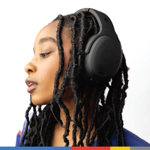 Skullcandy Crusher ANC 2 Wireless Over-Ear Bluetooth Headphones with Multi-Sensory Bass and Charging Cable, Active Noise Cancelling, Up to 60 Hours Battery, Microphone for iPhone Android - True Black